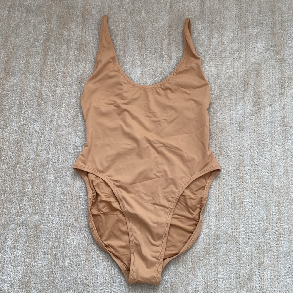 SKIMS Tan One-Piece Swimsuit